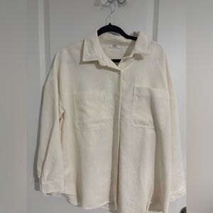 Ardene Cream Corduroy Button-Front Jacket